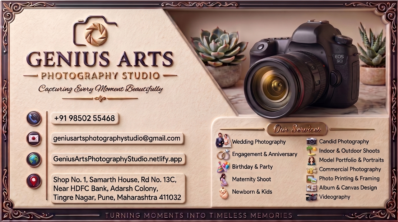 Genius Arts Photography Studio Business Card